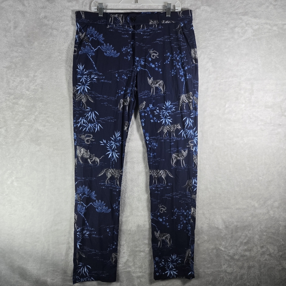 Greyson Magic Emporium Trousers Pants Mens 34x32 Navy Blue Performance Wolf